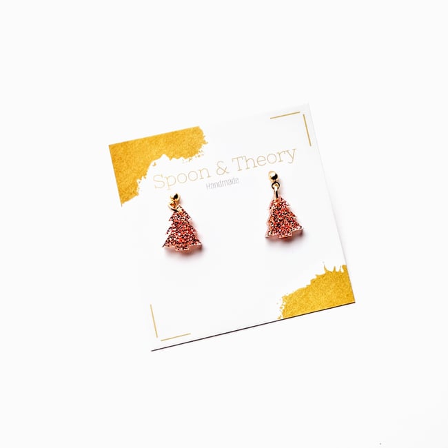 Rose Gold Dangling Tree Studs