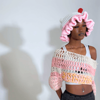 Image 4 of Bow Fluff Hat