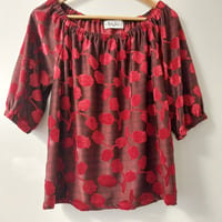 KylieJane Etta top -red flocked velvet