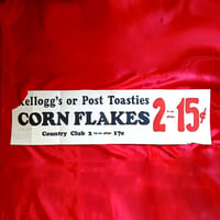 Image 1 of Kelloggs Corn Flakes - Post Toasties (1930s) - Original Grocery Store Display banner sign