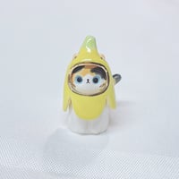 Image 1 of Banana Calico Cat Ceramic Figurine