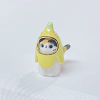 Image 2 of Banana Calico Cat Ceramic Figurine