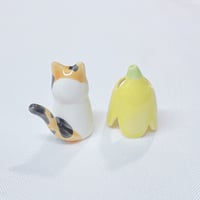 Image 5 of Banana Calico Cat Ceramic Figurine