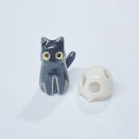 Image 3 of Glow In Dark Black Cat With Skull Mask White Gold Version (discount price)