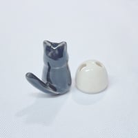 Image 5 of Glow In Dark Black Cat With Skull Mask White Gold Version (discount price)