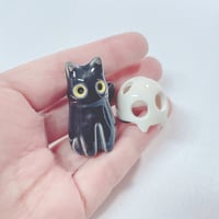 Image 4 of Glow In Dark Black Cat With Skull Mask White Gold Version (discount price)