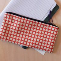 Image 3 of Checks printed fabric pencil case