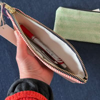 Image 5 of Wavy printed fabric slimline pencil case 