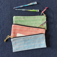 Image 1 of Wavy printed fabric slimline pencil case 