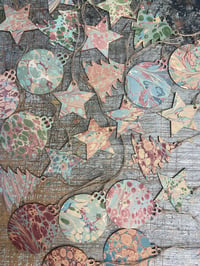 Image 1 of Hand Marbled Gift Tag // parcel topper // 3 shapes available 