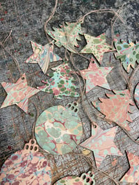 Image 2 of Hand Marbled Gift Tag // parcel topper // 3 shapes available 