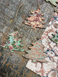 Image 5 of Hand Marbled Gift Tag // parcel topper // 3 shapes available 