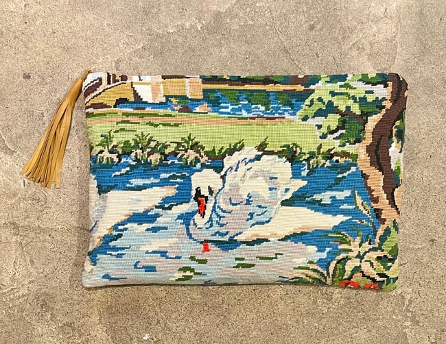 Pochette ordinateur cygne jaune