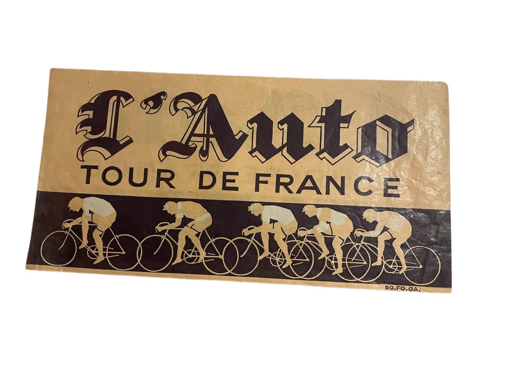 Rare advertising cap from the newspaper L'Auto for the Tour de France cycling race.