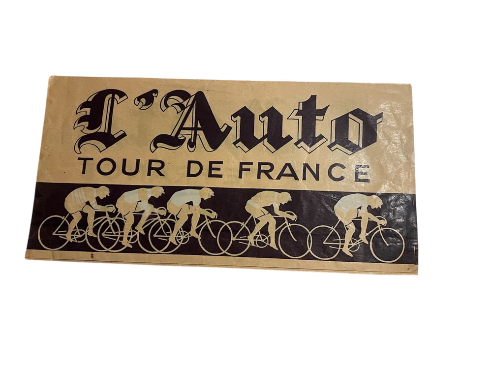 Rare advertising cap from the newspaper L'Auto for the Tour de France cycling race.