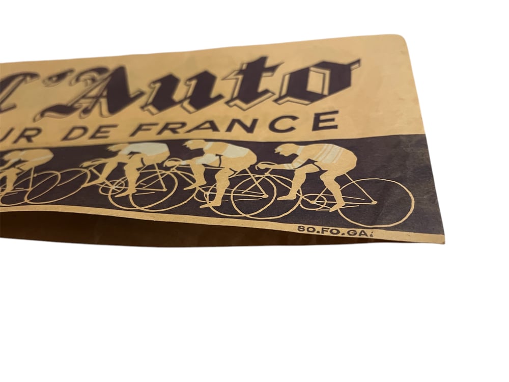 Rare advertising cap from the newspaper L'Auto for the Tour de France cycling race.