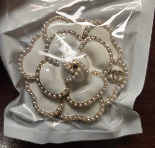 Image of Beige Flower Shaped Brooch