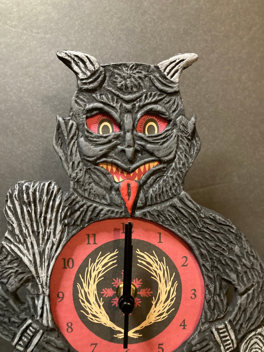 Vintage Inspired Dancing Krampus Clock