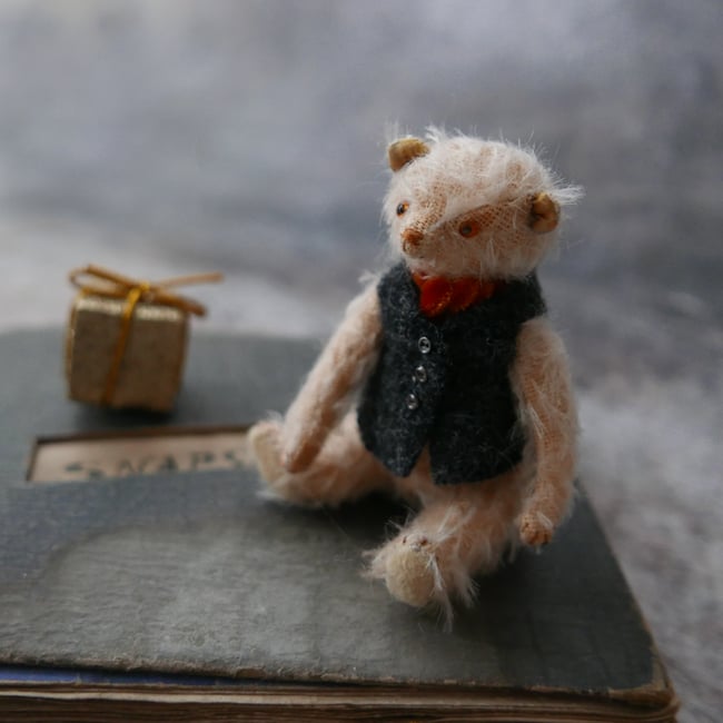 Basil, a miniature mohair bear