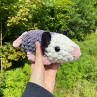 Crochet pocket possum plush🩶🤍