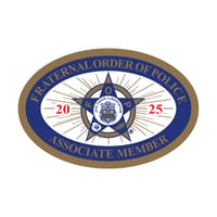 Image 1 of 2025 Fraternal Order Of Police Associate Member Oval Sticker/Decal -  6x6in