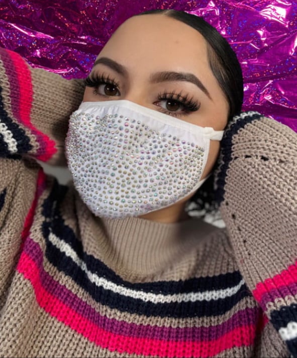 Image of Sparkly White Mask / Mascasa Brillante Blanca