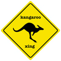 kangaroo crossing sign - AS0004