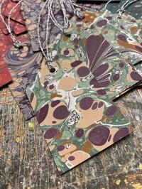 Image 3 of 28 x Handmade & hand marbled gift tags 