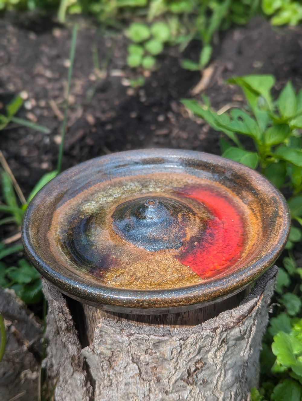 Melted Glass Incense Holder - Orange