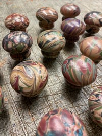 Image 3 of * NEW Hand Marbled wooden hardware / door knobs / draw handles