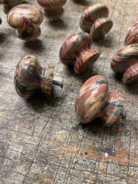 Image 2 of * NEW Hand Marbled wooden hardware / door knobs / draw handles