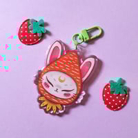 Image 1 of Carrot Bunny epoxy keychain