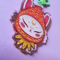 Image 2 of Carrot Bunny epoxy keychain