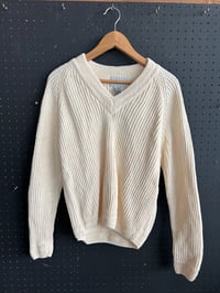 Image 1 of Cream v neck sweater