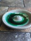 Melted Glass Incense Holder - Green 