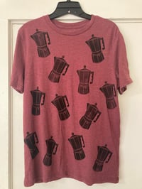 Image 1 of 'Coffee Break' Custom Upcycled Blockprint Tee