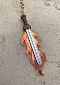 Image 1 of Aziraphale’s Flaming Sword Necklace