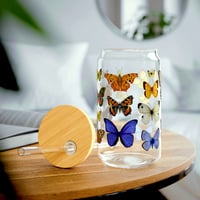 Image 2 of Butterfly Sipper Glass (16oz)  with Bamboo Lid & Straw MOTHER'S DAY LIMITED EDITION 