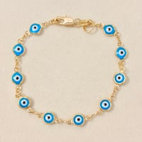 Image 1 of Light Blue Evil Eye Bracelet 