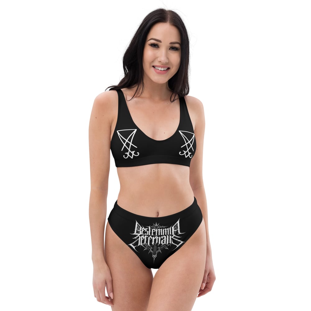 Recycled high-waisted bikini combo top and bottom 