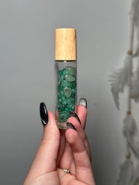 Image 1 of GREEN AVENTURINE FILLED ESSENTIAL OIL ROLLER BOTTLES