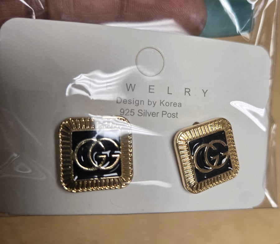 Image of Black & Gold Earrings
