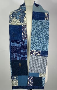 Image 2 of Blue Leaves scarf