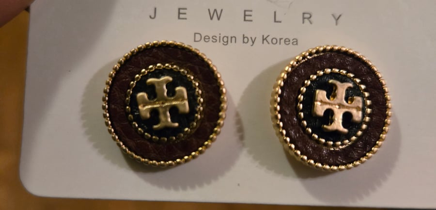 Image of Button Style TB Earrings
