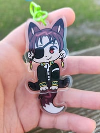 Image 2 of Wagging Windbreaker tail keychains