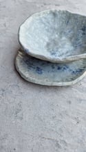 Blue Gray small bowl and small plate