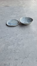 Blue Gray small bowl and small plate