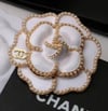 Beige Flower Shaped Brooch