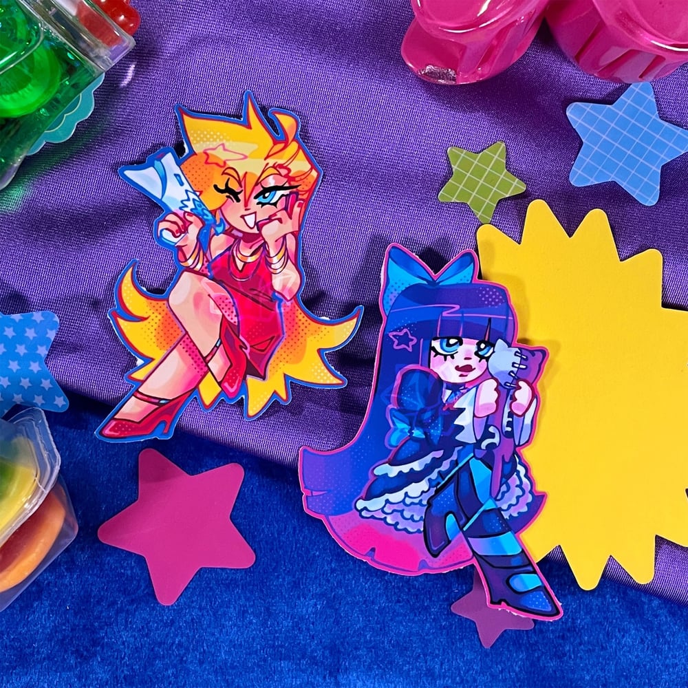 panty & stocking charms and stickers