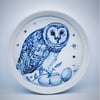 Nesting Barn Owl Porcelain Rimmed Platter